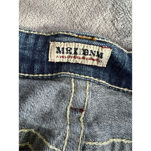 MEK Denim Jeans Womens Size 32 Dark Wash Blue Harrison Slim Leg Bootcut Stretch - Picture 4 of 11